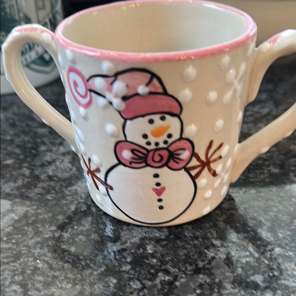 Festive Snowman Mug with Dual Handles